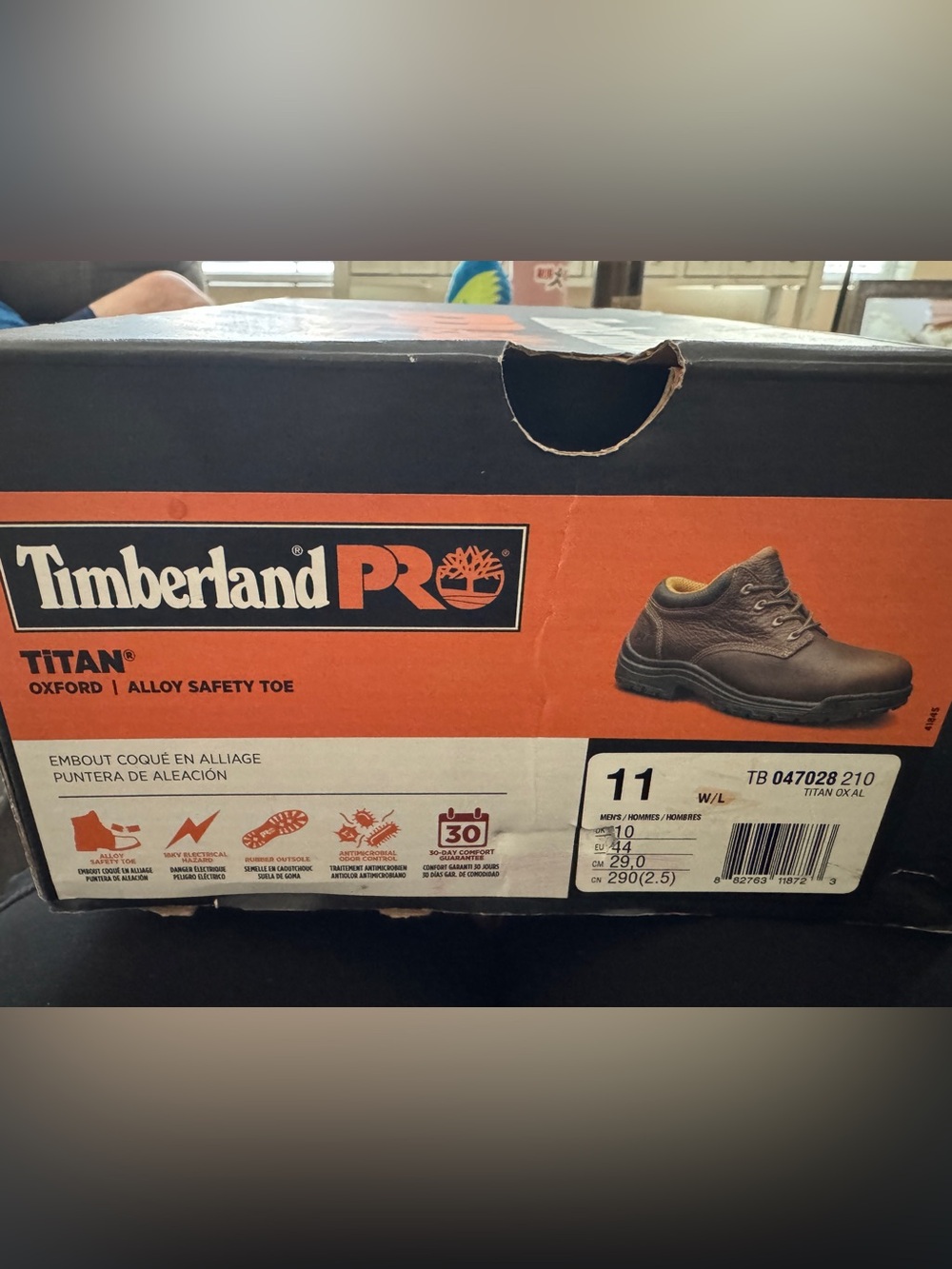 Timberland PRO Black and Orange Work Shoe (PowerFit Insole)